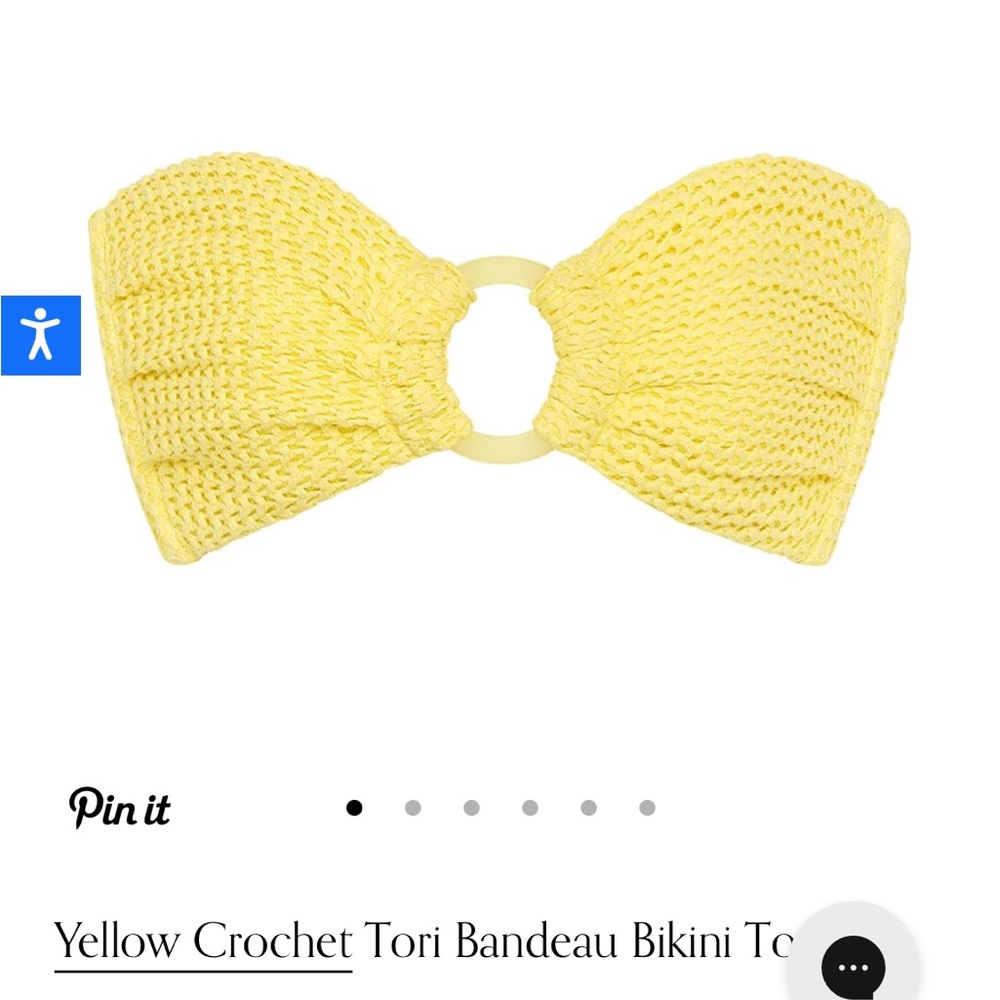 Yellow Crochet Montce Tie Bandeau Bikini Top
